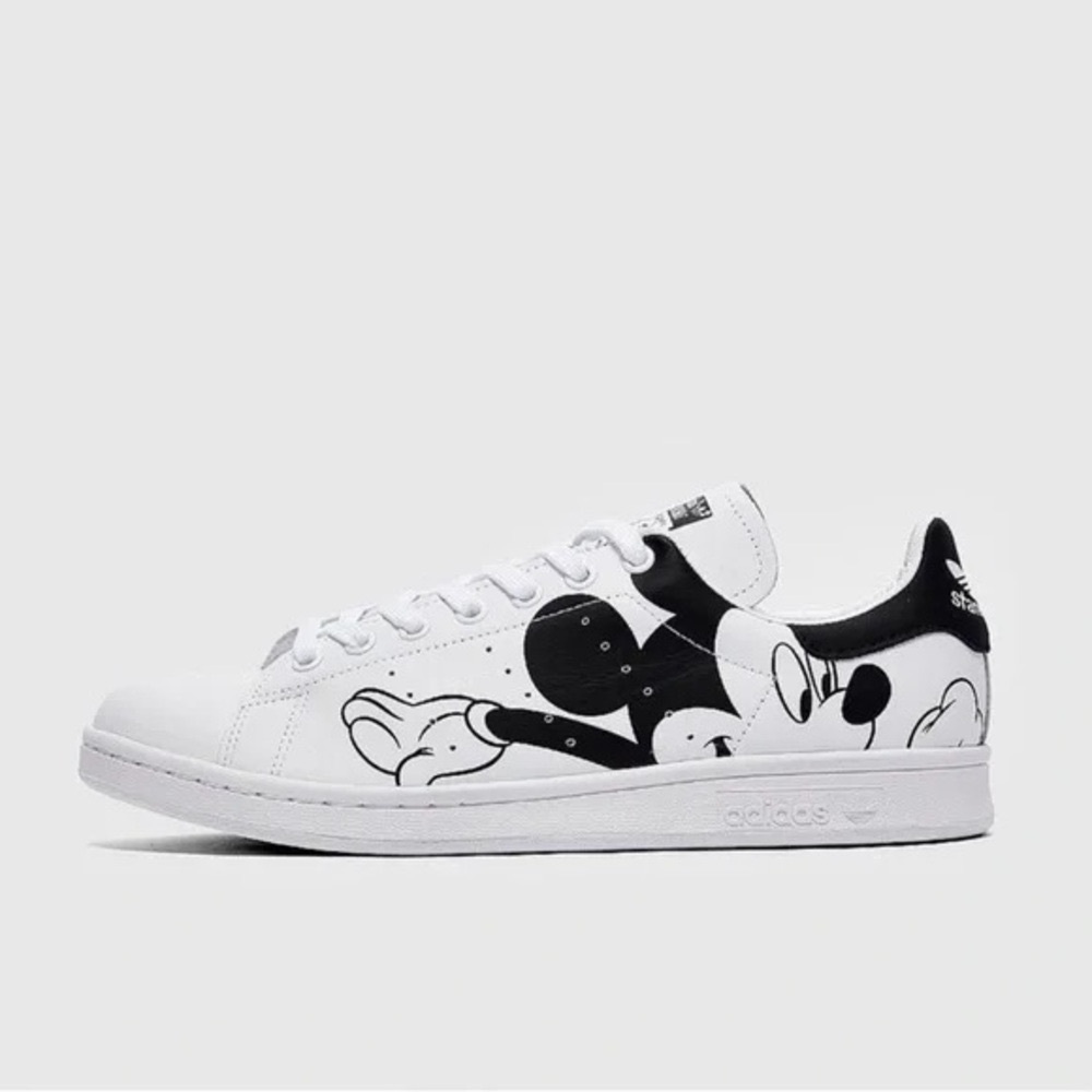 Adidas White and Black Stan Smith Sneakers